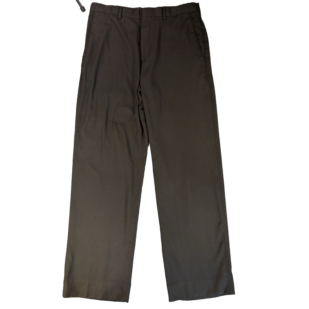 Merona Mens Black Dress Pants 34x32 Flat Front Slacks Classic Workwear Career